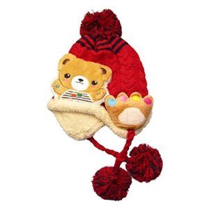 Toddlers Panda Bear Face Crochet Faux Fur Beanie